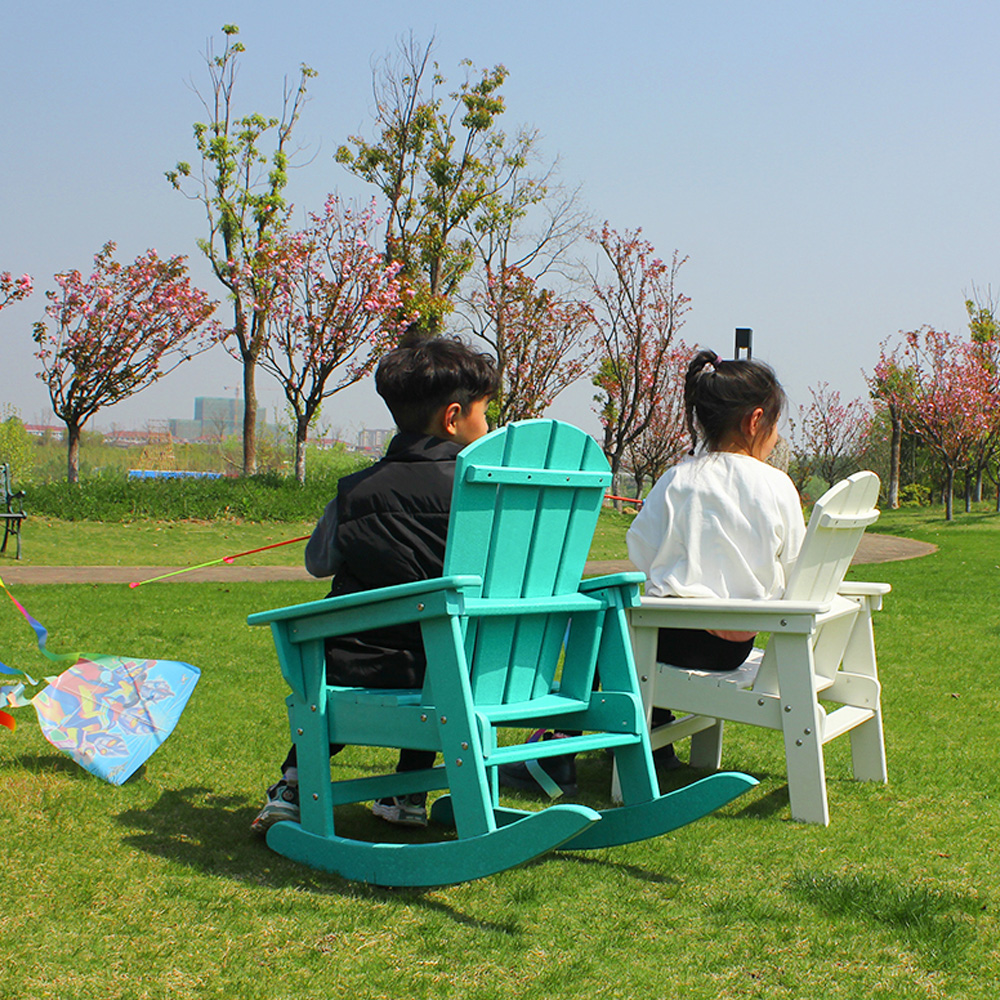 صندلی گهواره ای CCM001 Adirondack با دسته بازو پهن بدون فرمالدئید برای کودکان در باغ پاسیو بدون رنگ