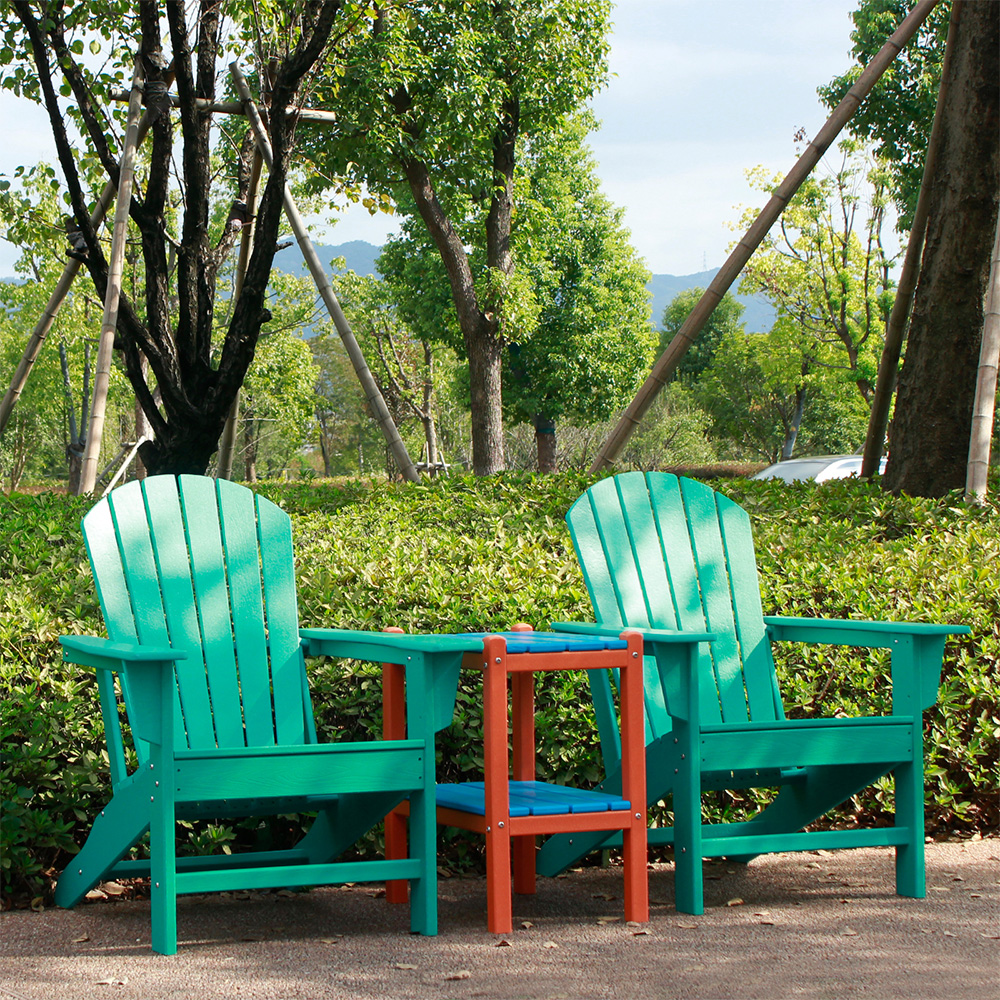 ADS301 HDPE Adirondack Furniture 2 صندلی، 1 میز بغل