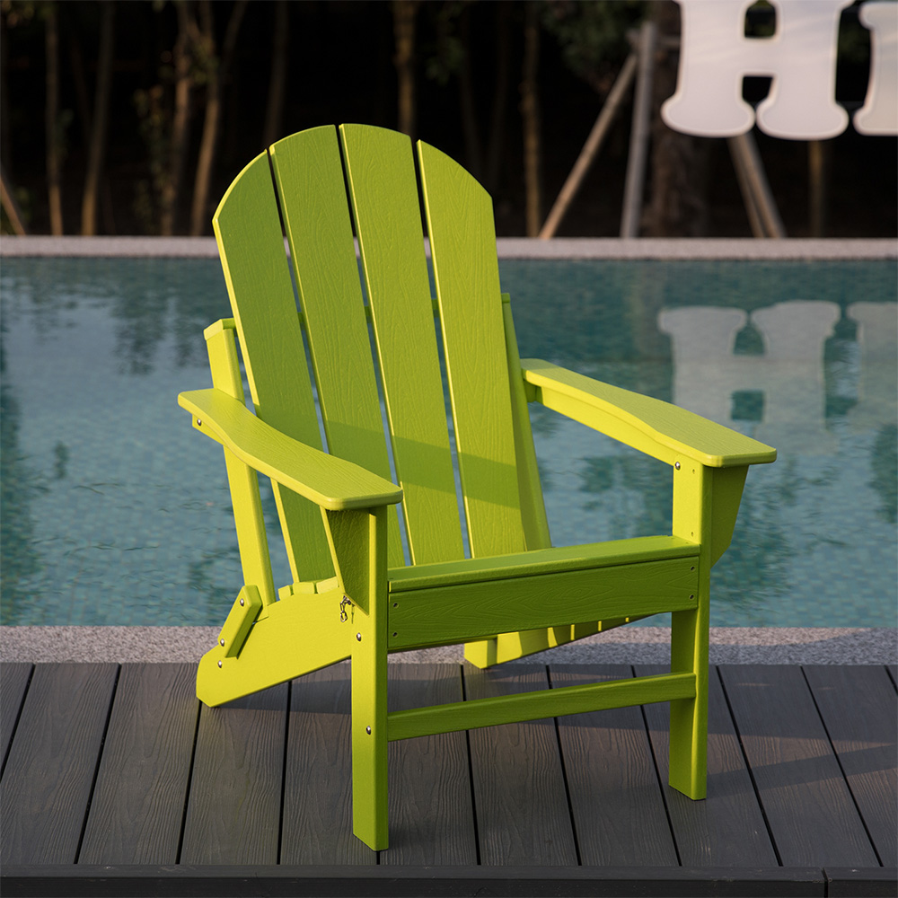 ADM008 صندلی Adirondack تاشو سفید HDPE مقاوم در برابر آب و هوا در چمن باغ پاسیو