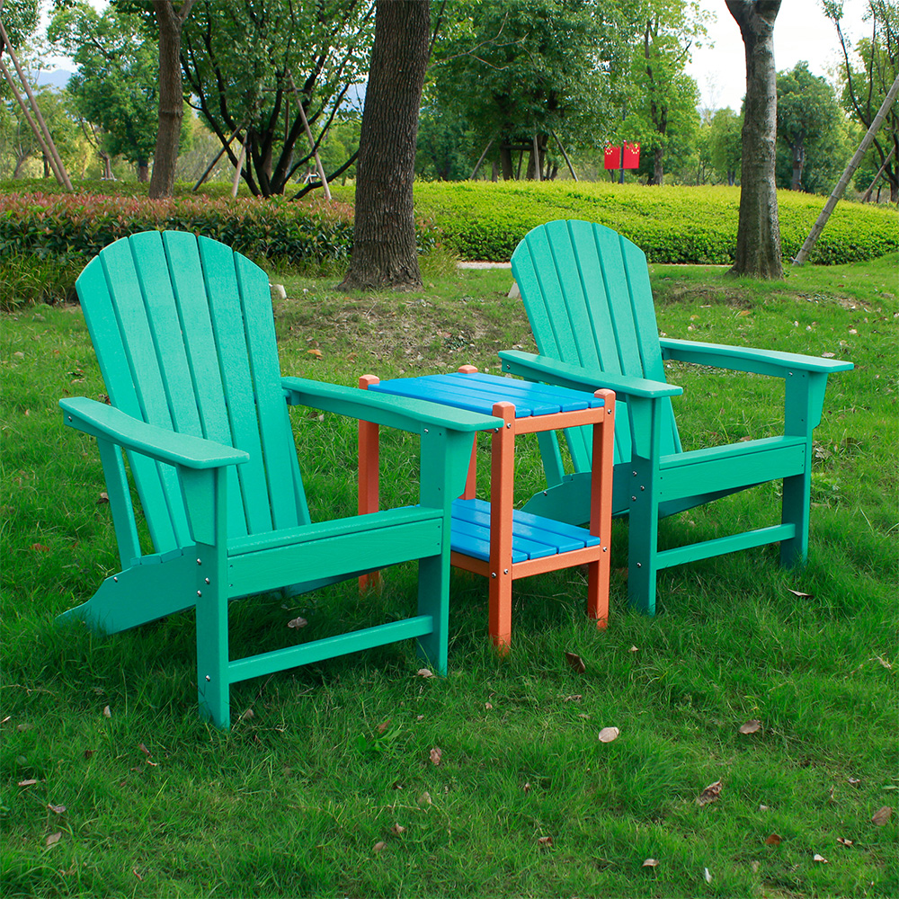 ADS301 HDPE Adirondack Furniture 2 صندلی، 1 میز بغل