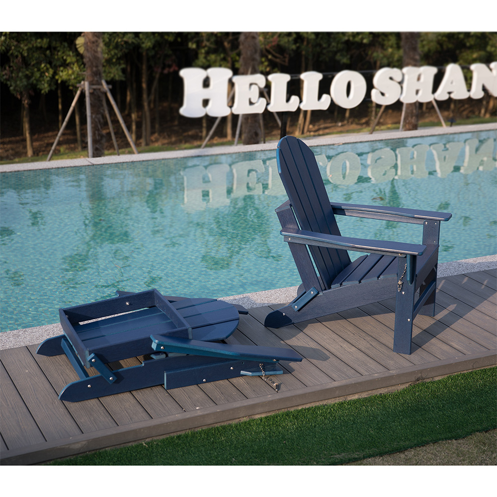 ADM008 صندلی Adirondack تاشو سفید HDPE مقاوم در برابر آب و هوا در چمن باغ پاسیو