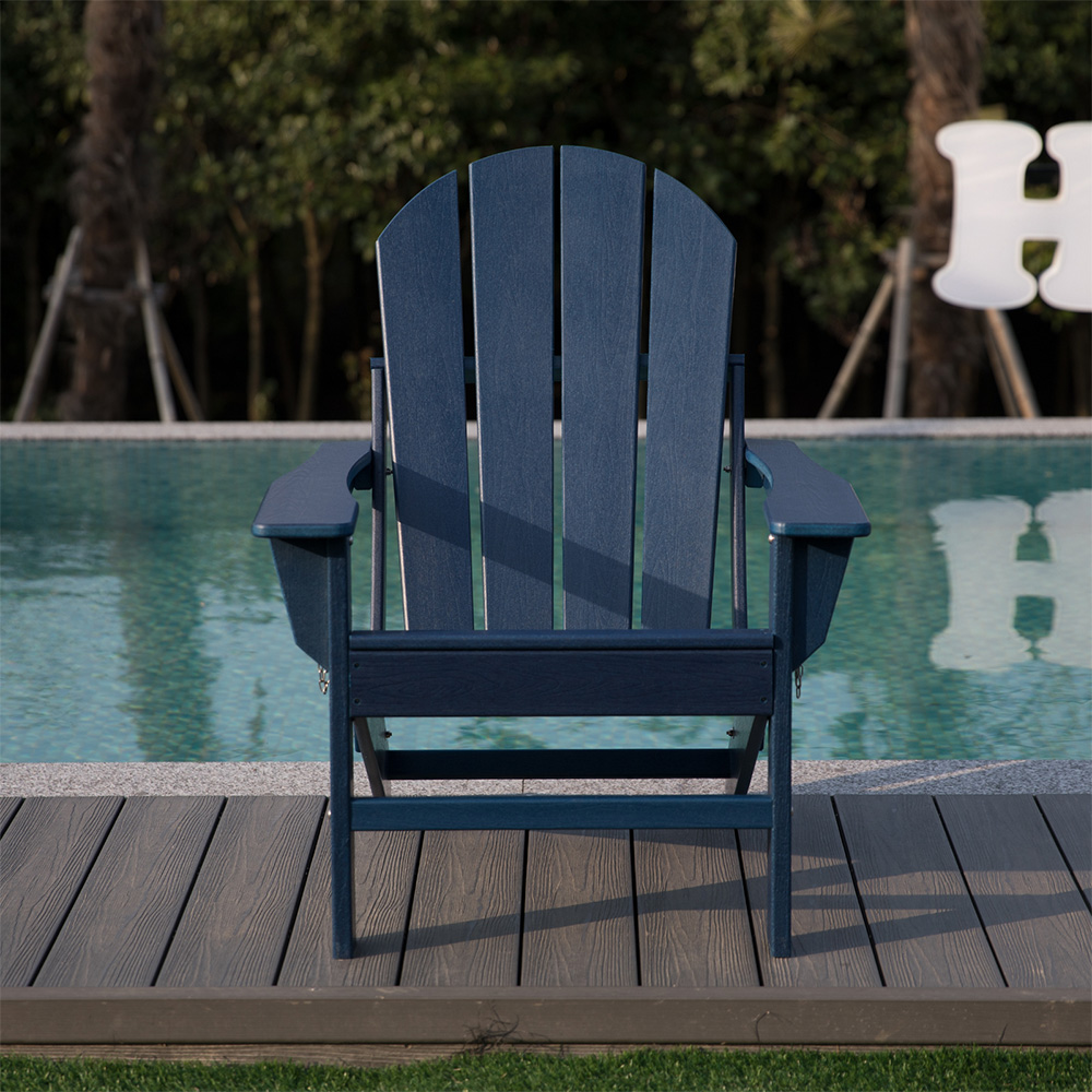 ADM008 صندلی Adirondack تاشو سفید HDPE مقاوم در برابر آب و هوا در چمن باغ پاسیو