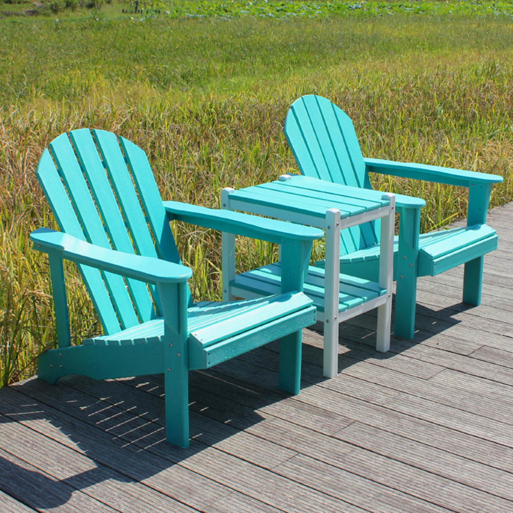 ست صندلی های Adirondack در فضای باز مقاوم در برابر اشعه ماوراء بنفش ADS 303 با میز کناری